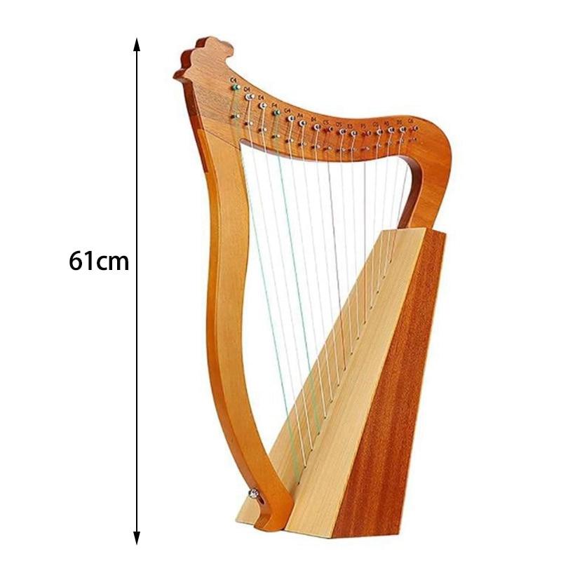 15 Strings Lyre Harp,Lyakin,Wooden Lyre Harp,With Carved Note Tuning Wrench, For Music Lovers Beginners Kids Adults,Etc - AKLOT