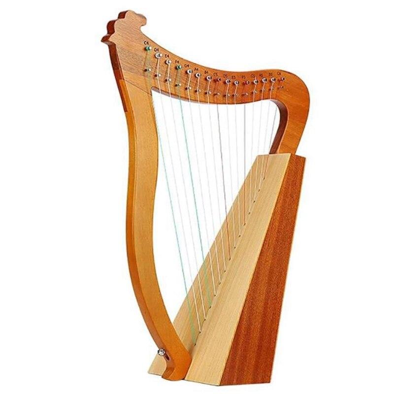 15 Strings Lyre Harp,Lyakin,Wooden Lyre Harp,With Carved Note Tuning Wrench, For Music Lovers Beginners Kids Adults,Etc - AKLOT