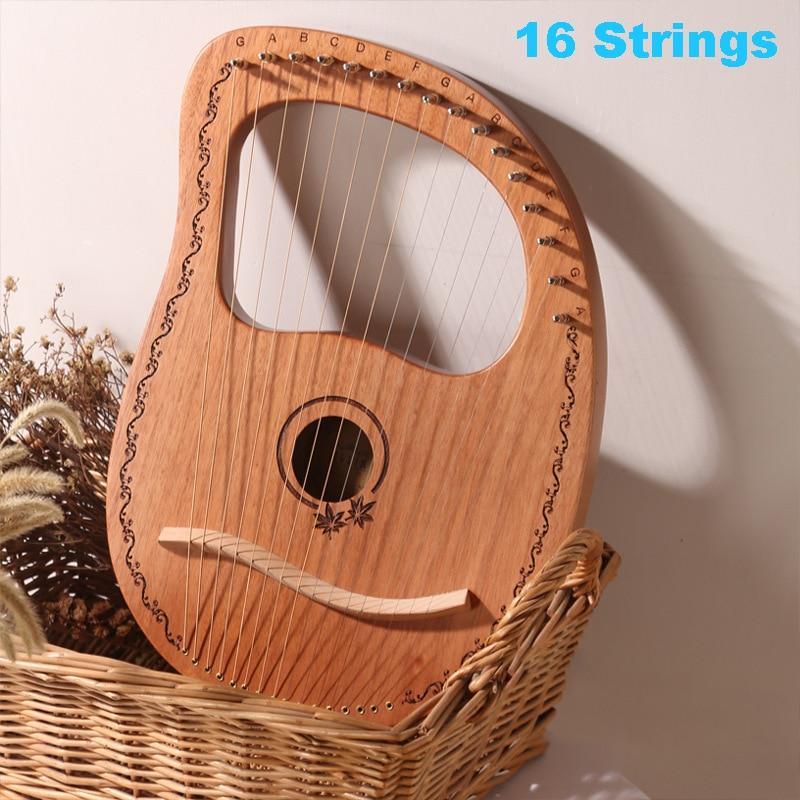 16/19/21/24 Strings Harp Lyre Harp Wooden Mahogany Harp 19 Strings Lyre Piano Musical Beginner Instrument With Matching Gifts - AKLOT