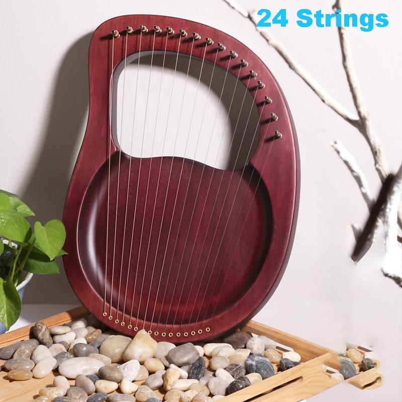 16/19/21/24 Strings Harp Lyre Harp Wooden Mahogany Harp 19 Strings Lyre Piano Musical Beginner Instrument With Matching Gifts - AKLOT