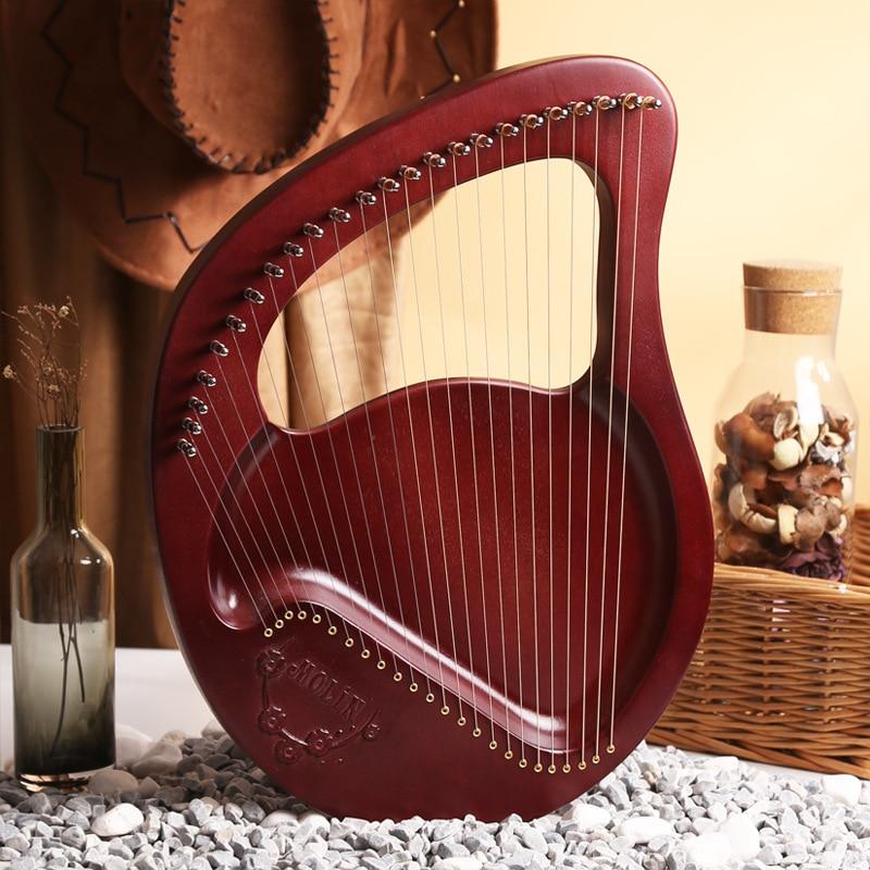 16/19/21/24 Strings Harp Lyre Harp Wooden Mahogany Harp 19 Strings Lyre Piano Musical Beginner Instrument With Matching Gifts - AKLOT