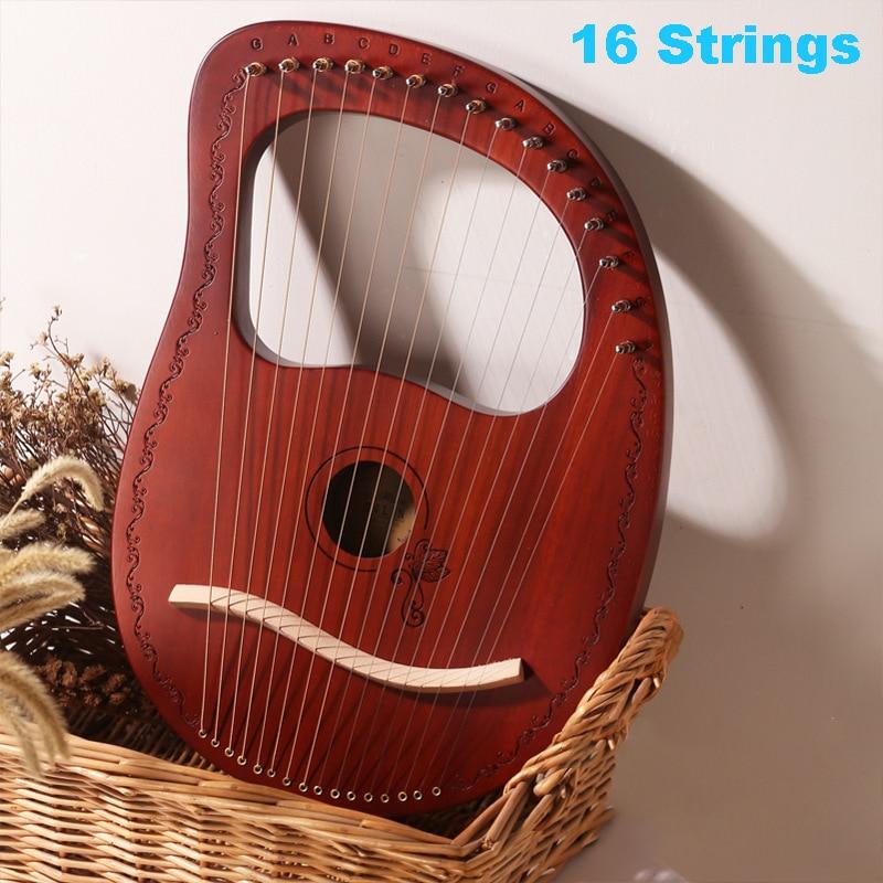 16/19/21/24 Strings Harp Lyre Harp Wooden Mahogany Harp 19 Strings Lyre Piano Musical Beginner Instrument With Matching Gifts - AKLOT