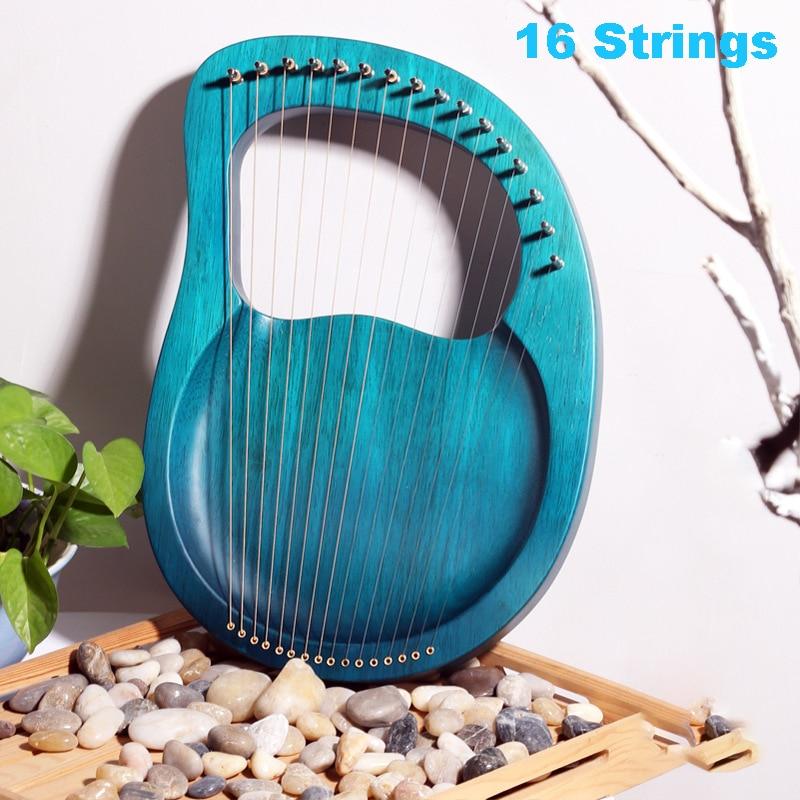 16/19/21/24 Strings Harp Lyre Harp Wooden Mahogany Harp 19 Strings Lyre Piano Musical Beginner Instrument With Matching Gifts - AKLOT