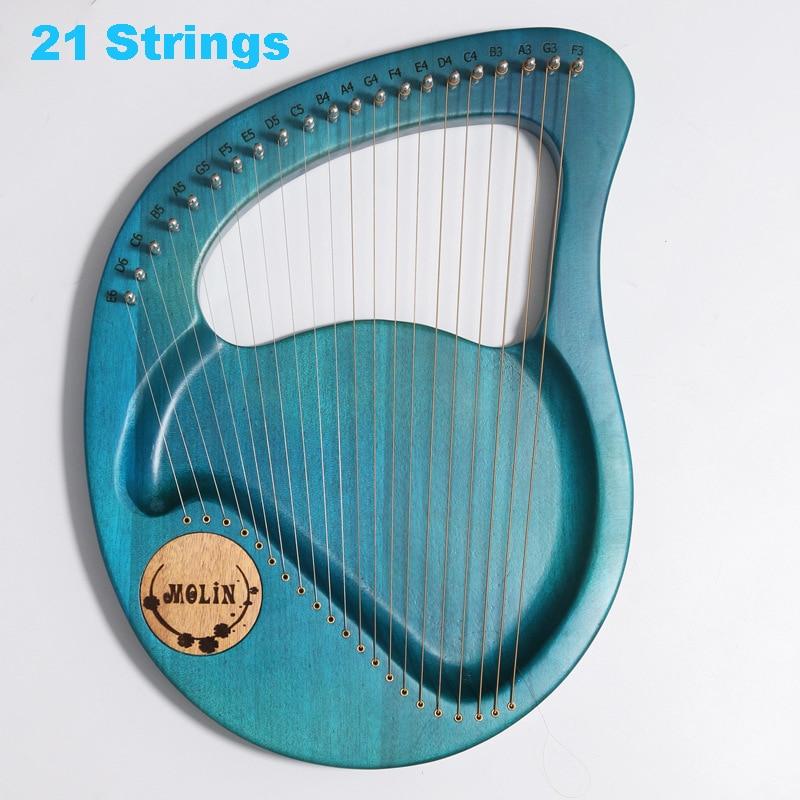 16/19/21/24 Strings Harp Lyre Harp Wooden Mahogany Harp 19 Strings Lyre Piano Musical Beginner Instrument With Matching Gifts - AKLOT