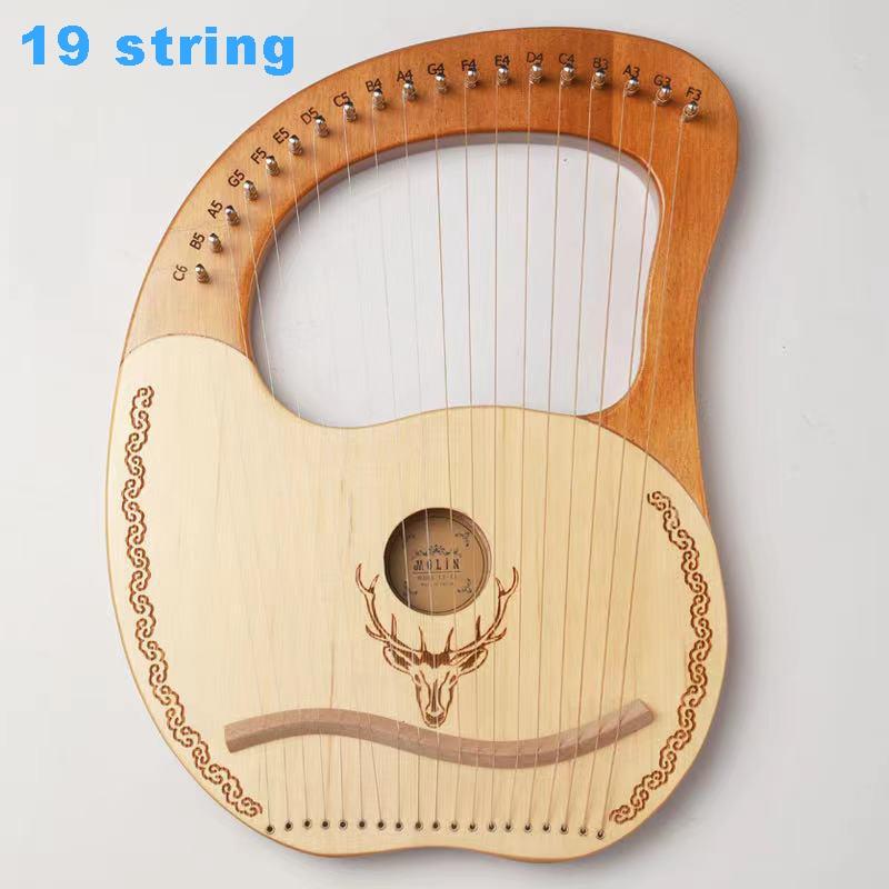 16/19/21/24 Strings Harp Lyre Harp Wooden Mahogany Harp 19 Strings Lyre Piano Musical Beginner Instrument With Matching Gifts - AKLOT