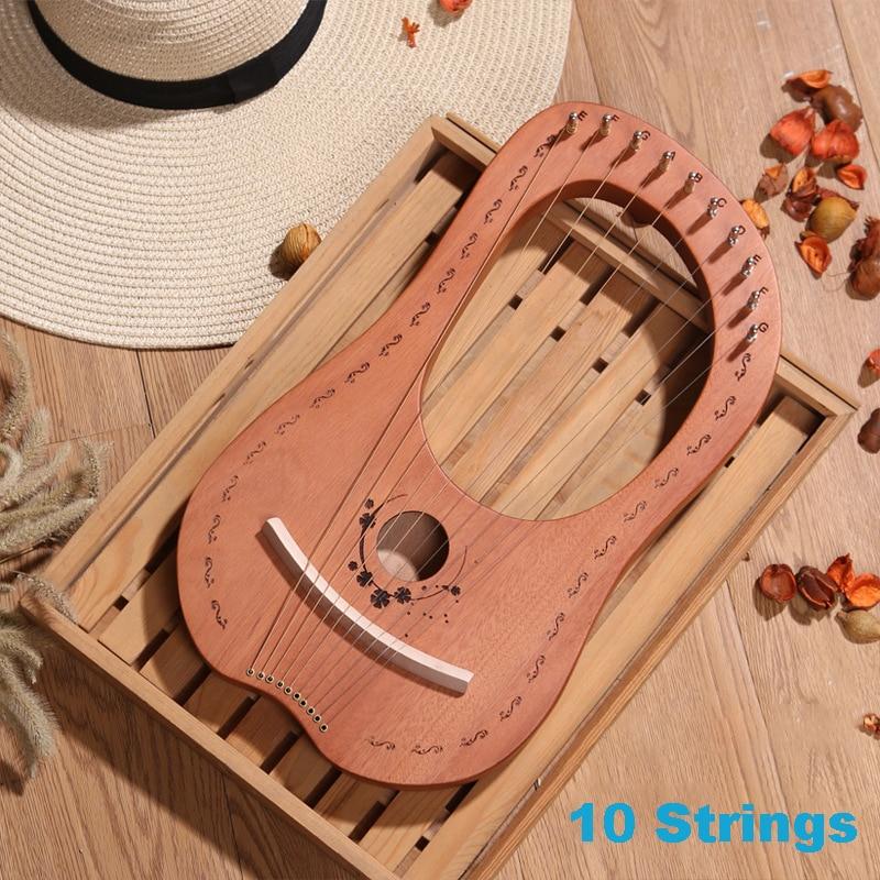 16/19/21/24 Strings Harp Lyre Harp Wooden Mahogany Harp 19 Strings Lyre Piano Musical Beginner Instrument With Matching Gifts - AKLOT