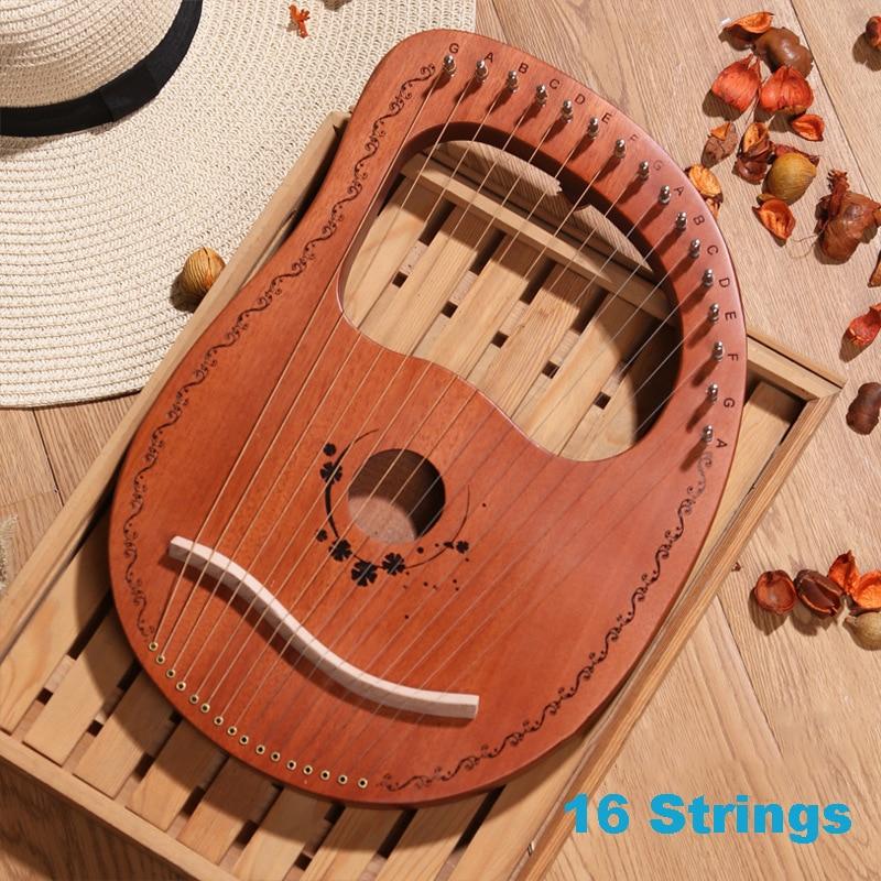 16/19/21/24 Strings Harp Lyre Harp Wooden Mahogany Harp 19 Strings Lyre Piano Musical Beginner Instrument With Matching Gifts - AKLOT