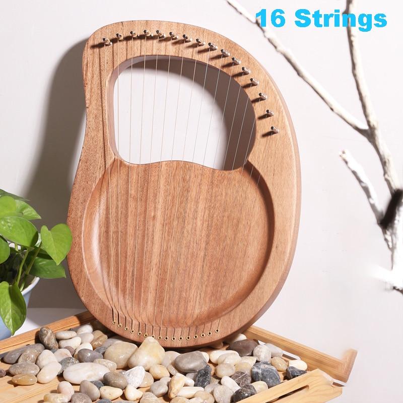 16/19/21/24 Strings Harp Lyre Harp Wooden Mahogany Harp 19 Strings Lyre Piano Musical Beginner Instrument With Matching Gifts - AKLOT