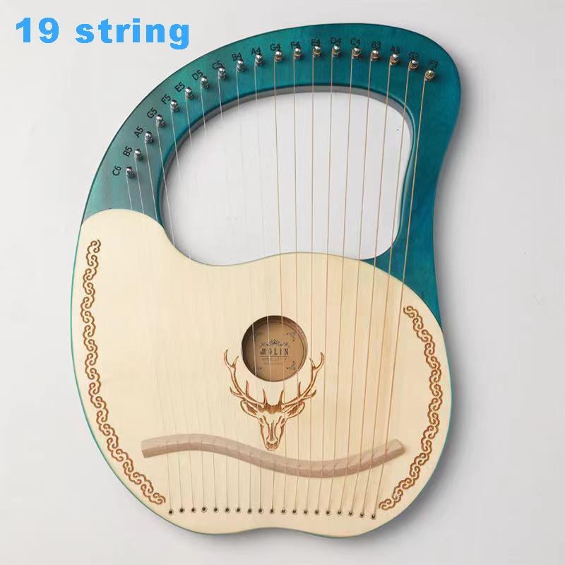 16/19/21/24 Strings Harp Lyre Harp Wooden Mahogany Harp 19 Strings Lyre Piano Musical Beginner Instrument With Matching Gifts - AKLOT