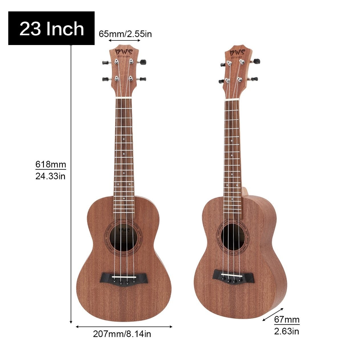 21 / 23 / 26 Inch Tenor Ukulele Concert Acoustic Guitarra Cutaway 4 String Guitar Mahogany Wood Ukelele Hawaii Soprano Ukulele - AKLOT