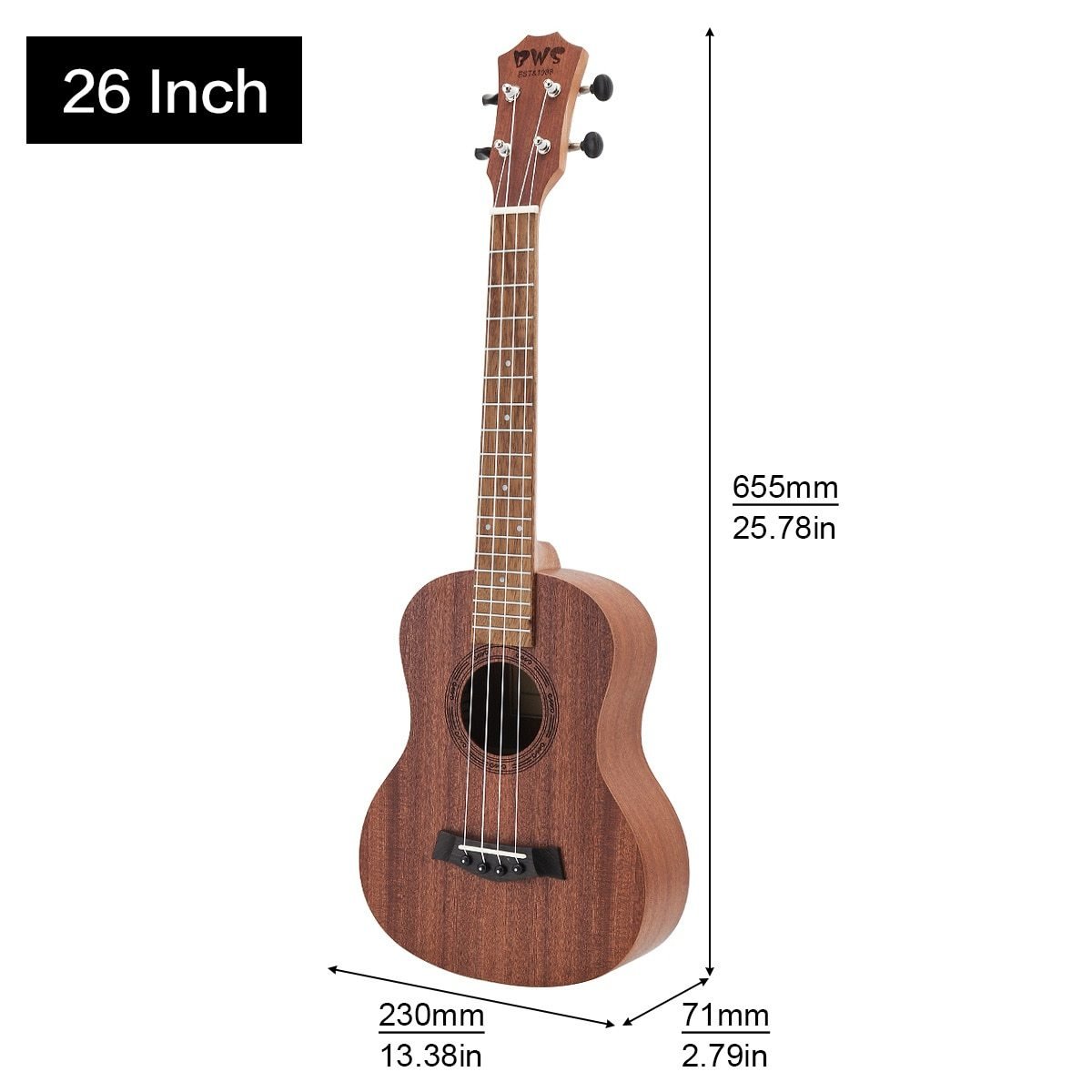 21 / 23 / 26 Inch Tenor Ukulele Concert Acoustic Guitarra Cutaway 4 String Guitar Mahogany Wood Ukelele Hawaii Soprano Ukulele - AKLOT