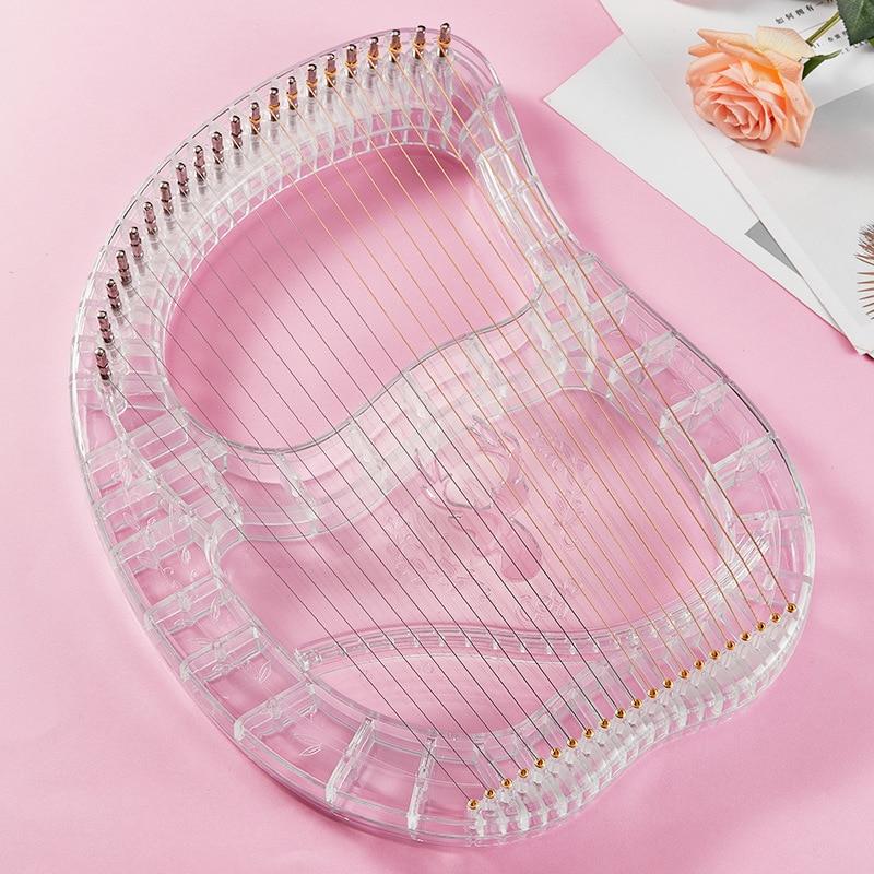 21 /24 Strings Lyre Harp Instrument High-end ABS Piano body Lyre Piano Harp Musical Beginner Instrument with Matching Gifts - AKLOT