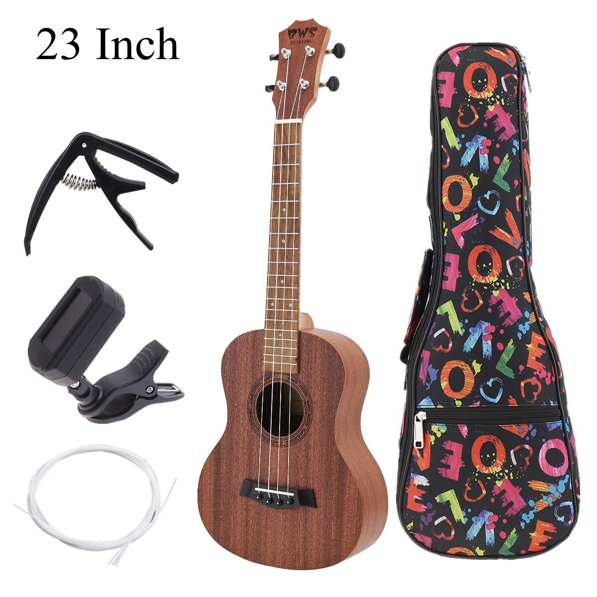 21 Inch /23 Inch / 26 Inch Concert Ukulele Hawaiian Guitar Four String Guitar Mahogany Wood Ukulele as Birthday Christmas Gifts - AKLOT