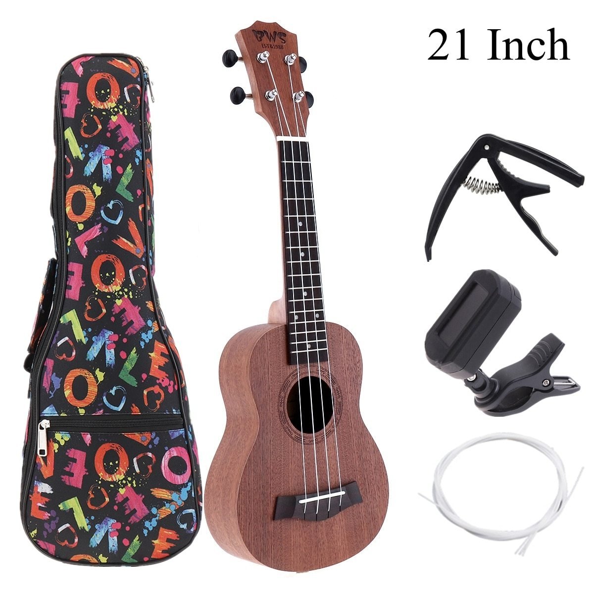 21 Inch /23 Inch / 26 Inch Concert Ukulele Hawaiian Guitar Four String Guitar Mahogany Wood Ukulele as Birthday Christmas Gifts - AKLOT