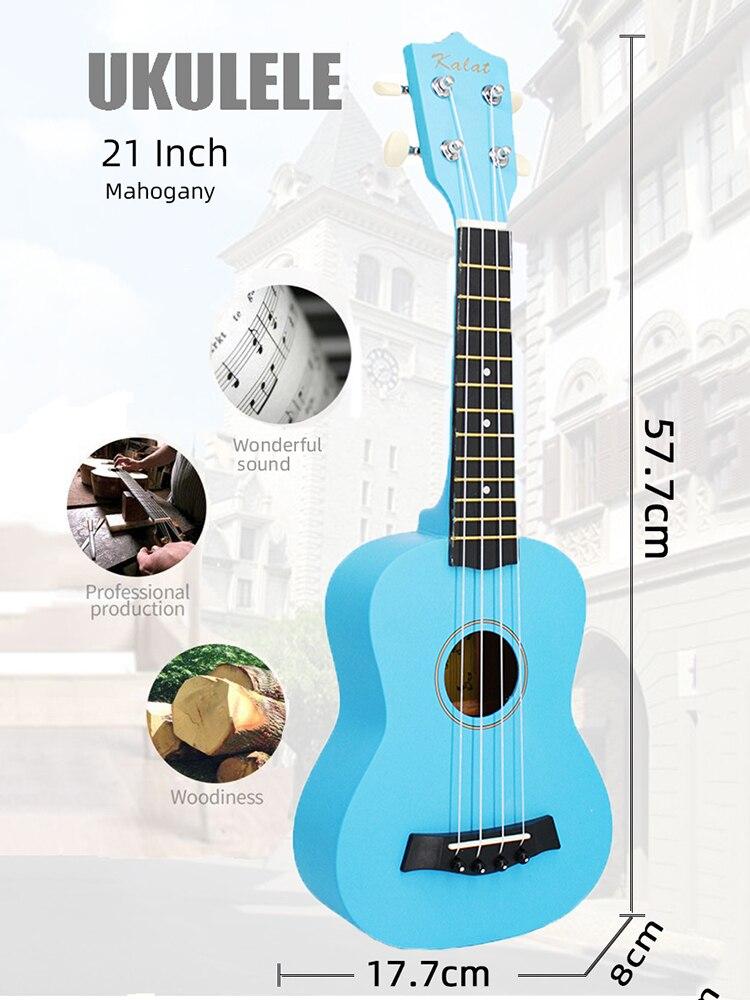 21 Inch Ukulele Soprano Beginner Ukulele Guitar Ukulele Mahogany Neck Delicate Tuning Peg 4 Strings Wood Ukulele - AKLOT