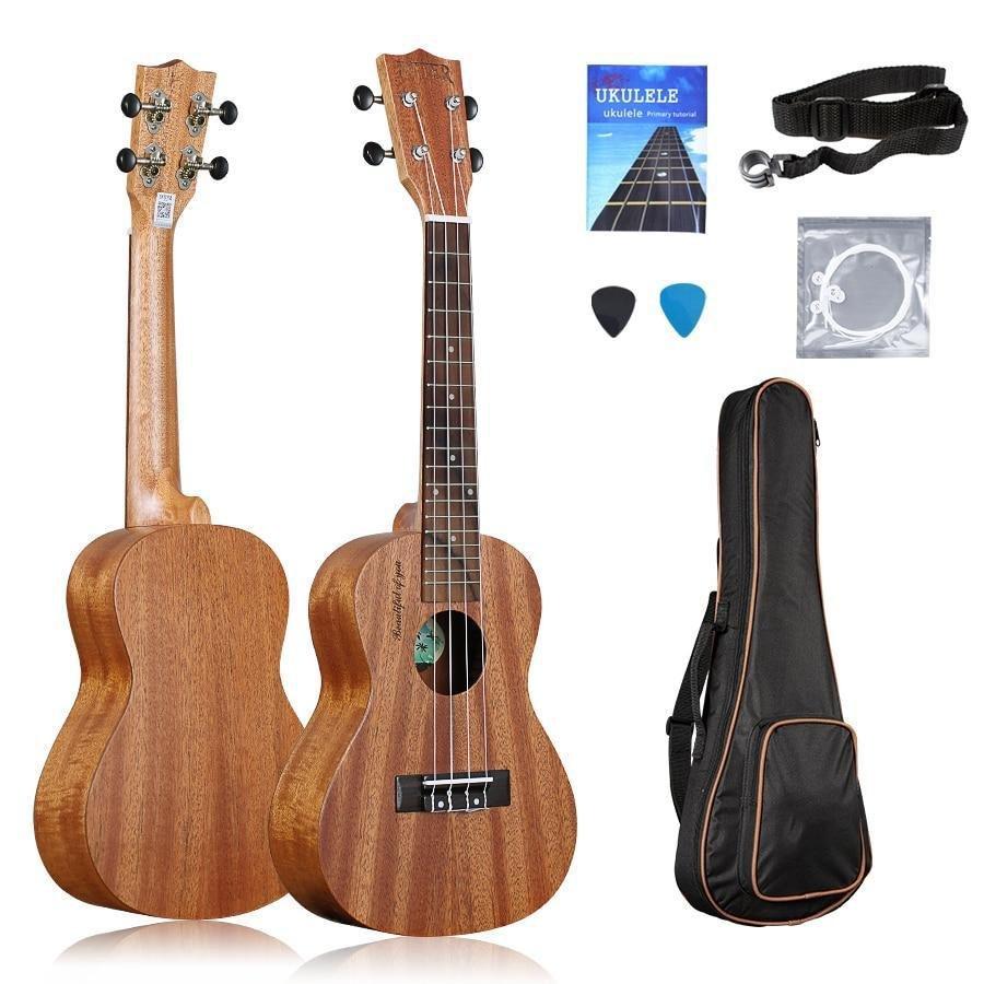 21/23/26 Inch Ukulele guitar soprano Concert tenor mahogany ukelele Guitar beginner Easy learn& gift freebie - AKLOT