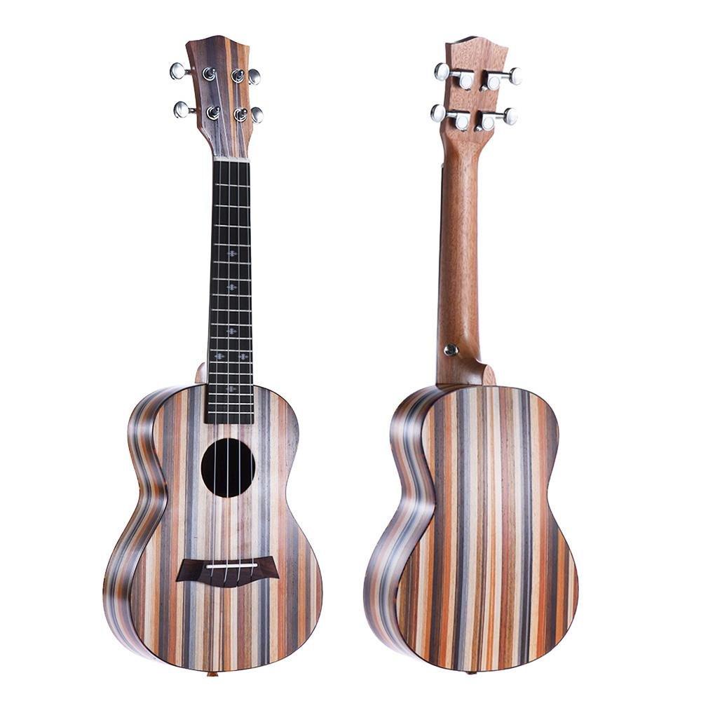 24" Ukulele Acoustic Ukulele Soprano Ukelele 18 Frets 4 Strings Guitar Okoume Neck Rosewood Fingerboard Christmas Gift - AKLOT