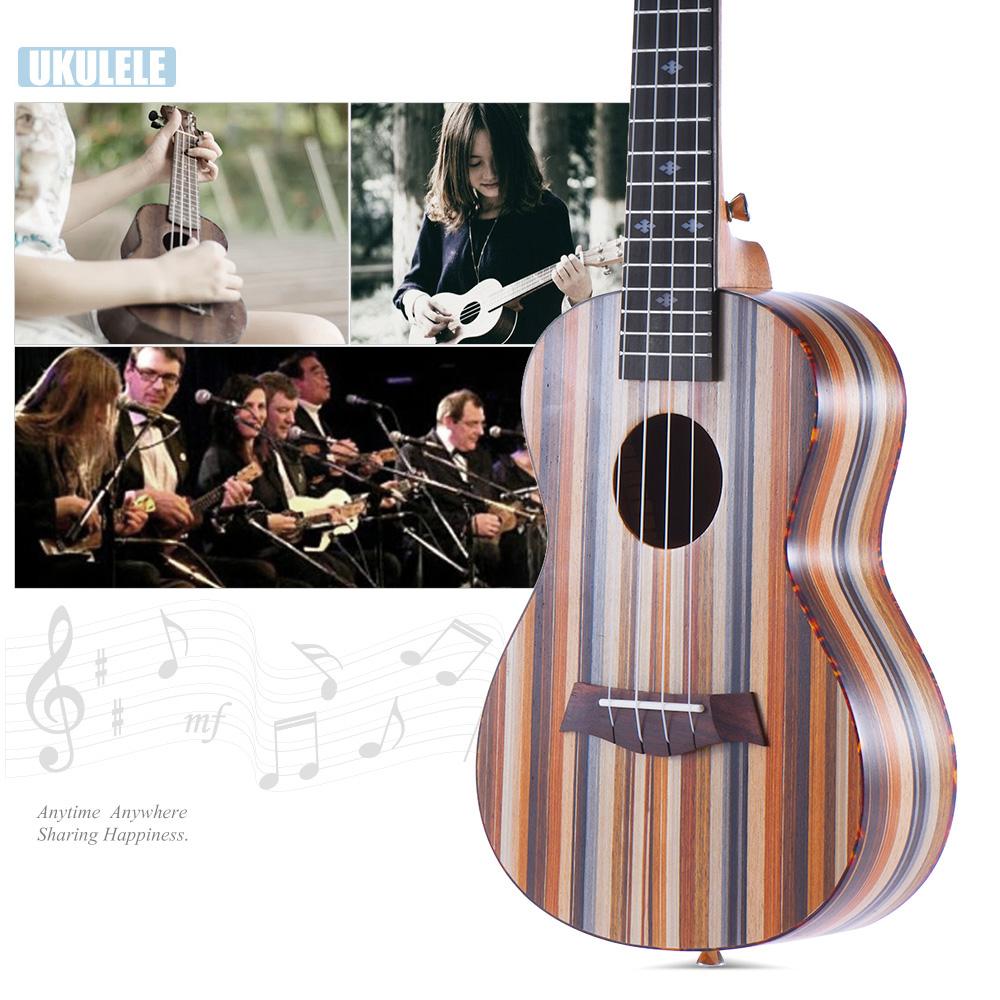 24" Ukulele Acoustic Ukulele Soprano Ukelele 18 Frets 4 Strings Guitar Okoume Neck Rosewood Fingerboard Christmas Gift - AKLOT