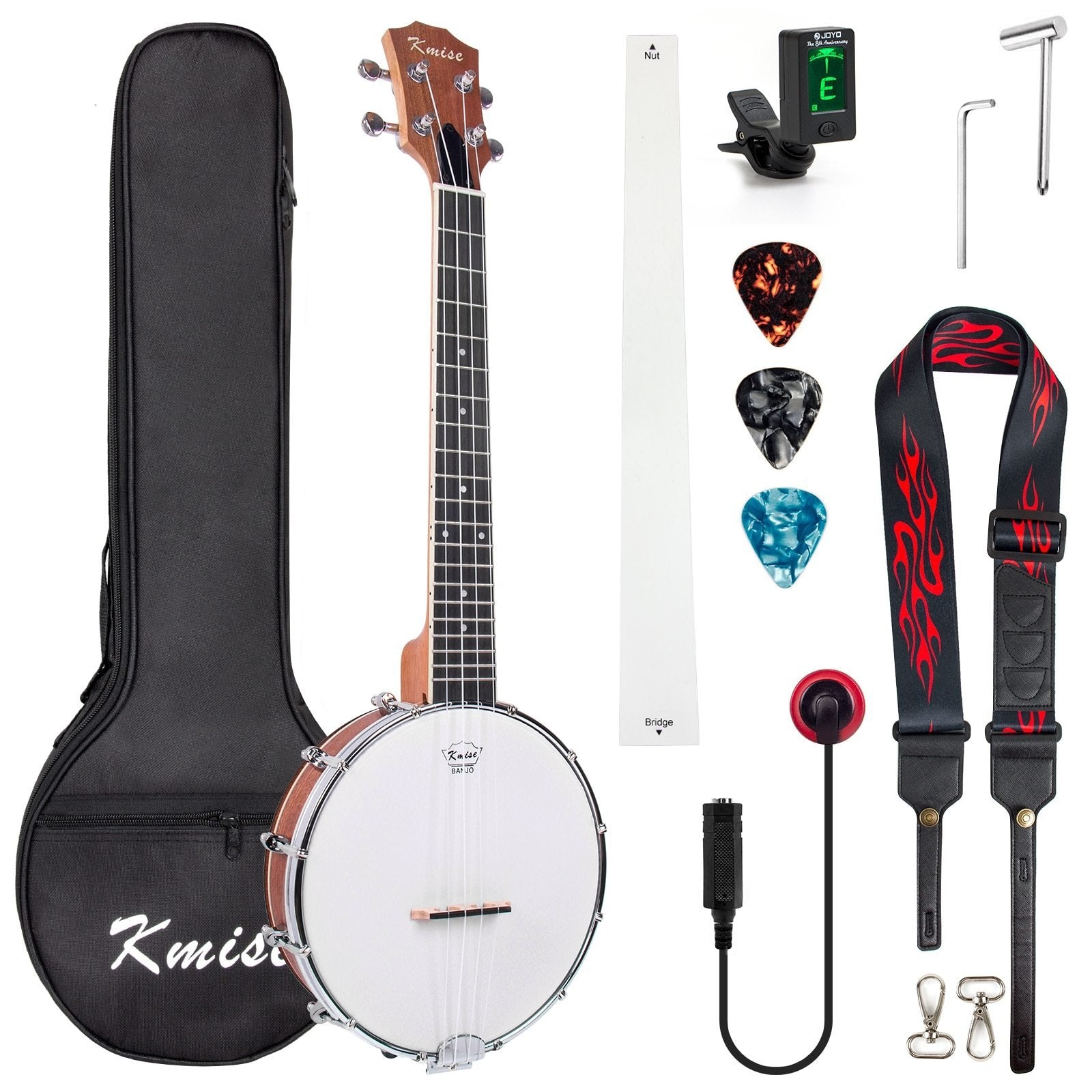 26 Inch Banjolele with Strap Bag Tuner Pickup - AKLOT