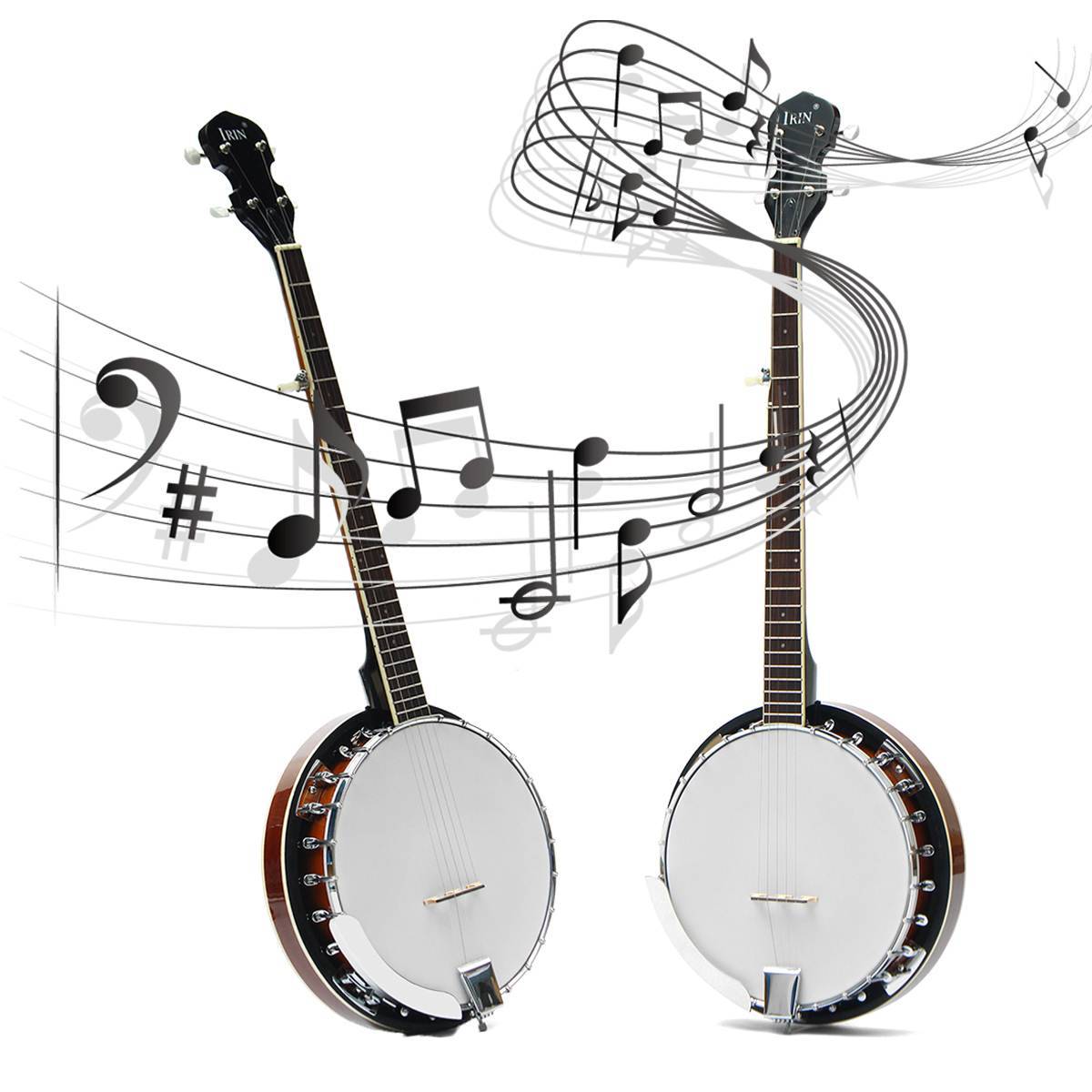 5 Strings Banjo Guitar 22 frets Mahogany Western Traditional Ukulele Rosewood Concert Banjo Uke For Stringed Musical Instruments - AKLOT