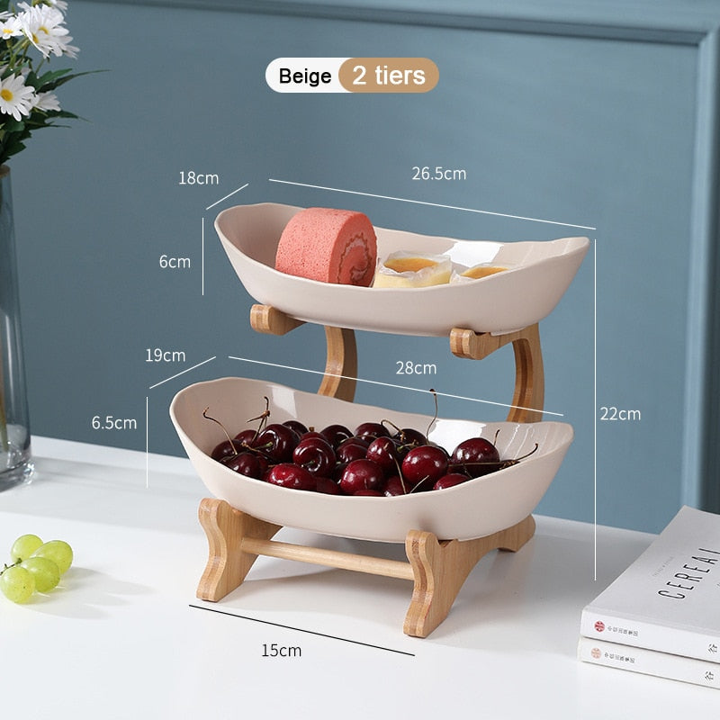 Living Room Home 1/2/3 Tiers Plastic Fruit Plate Snack Plate Creative Modern Dried Fruit Fruit Basket Plastic Dish Candy Dish