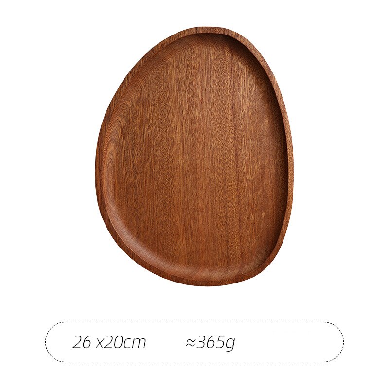 Whole Wood lovesickness Wood Irregular Oval Solid Wood Pan Plate Fruit Dishes Saucer Tea Tray Dessert Dinner Plate Tableware 1PC