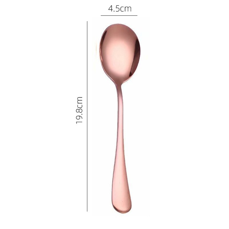 Gold Salad Spoon Fork Stainless Steel 2PCS Salad Spoon Cutlery Set Serving Spoon Set Colorful Unique Dessert Spoons Tableware