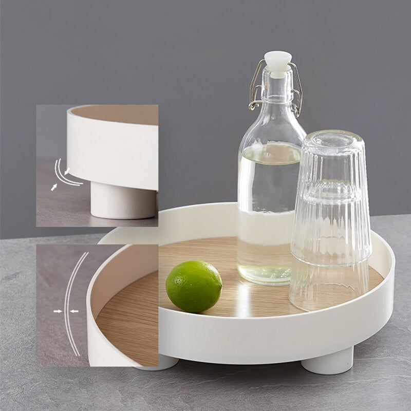 Creativity Ins Nordic Plastic Round Storage Tableware White Ring Tray Decorative Jewelry Desktop Wedding Kitchen Serving Tray