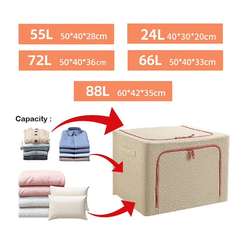 Fabric Storage Box Foldable Clothes Bag Laundry Finishing Wardrobe Toy Storage Cabinet Pet House Car Trunk Organizer Box