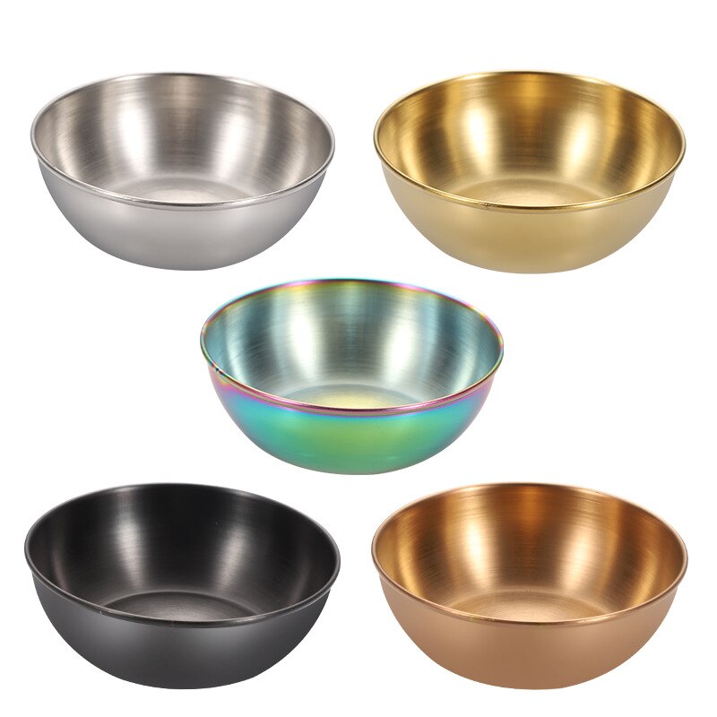 Golden Sauce Dish Appetizer Serving Tray Stainless Steel Sauce Dishes Spice Plates Kitchen Supplies Plates Spice Dish Plate