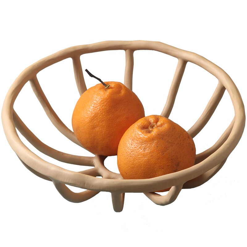 Creative Nordic Resin Morandi Hollow Fruit Tray Home Living Room Porch Desktop Fruit Plate Snack Candy Bowl Furnishings Crafts