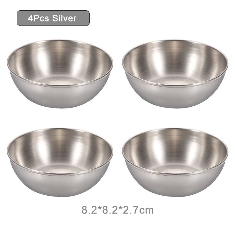 Golden Sauce Dish Appetizer Serving Tray Stainless Steel Sauce Dishes Spice Plates Kitchen Supplies Plates Spice Dish Plate