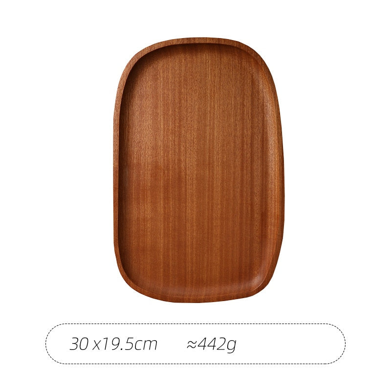 Whole Wood lovesickness Wood Irregular Oval Solid Wood Pan Plate Fruit Dishes Saucer Tea Tray Dessert Dinner Plate Tableware 1PC