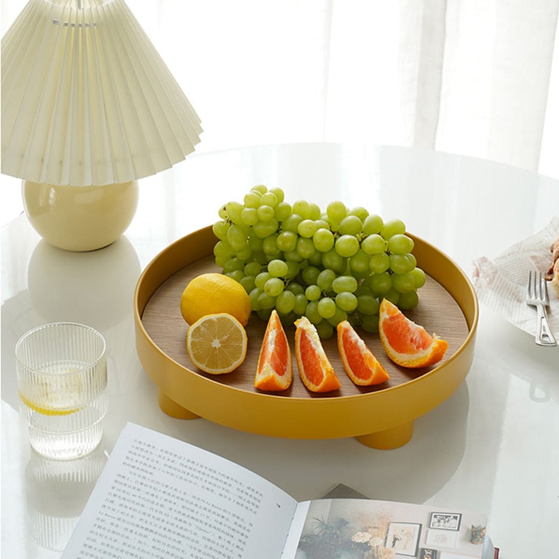 Creativity Ins Nordic Plastic Round Storage Tableware White Ring Tray Decorative Jewelry Desktop Wedding Kitchen Serving Tray