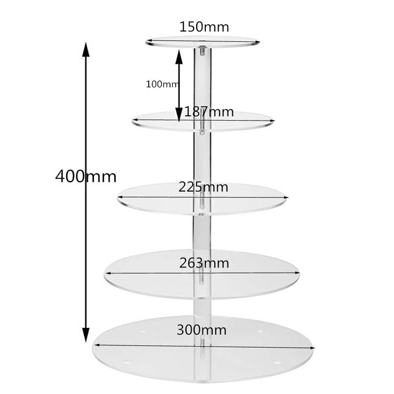 3/4/5/6 Tiers Acrylic Wedding Cake Stand Crystal Cup Cake Display Shelf Cupcake Holder Plate Birthday Party Decoration Stands