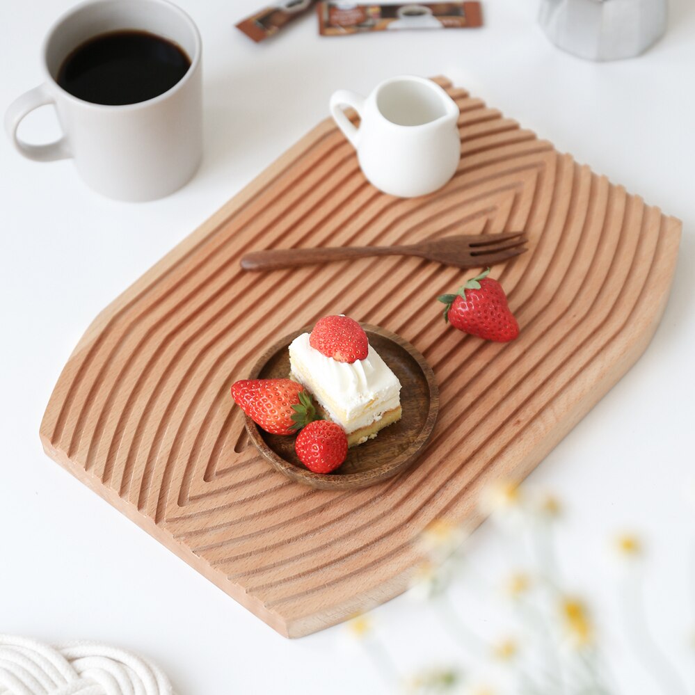 Creative Water Ripple Bread Dessert Tray Cutting Chopping Board Geometric Design Placement Plate Curved Surface Art Mold