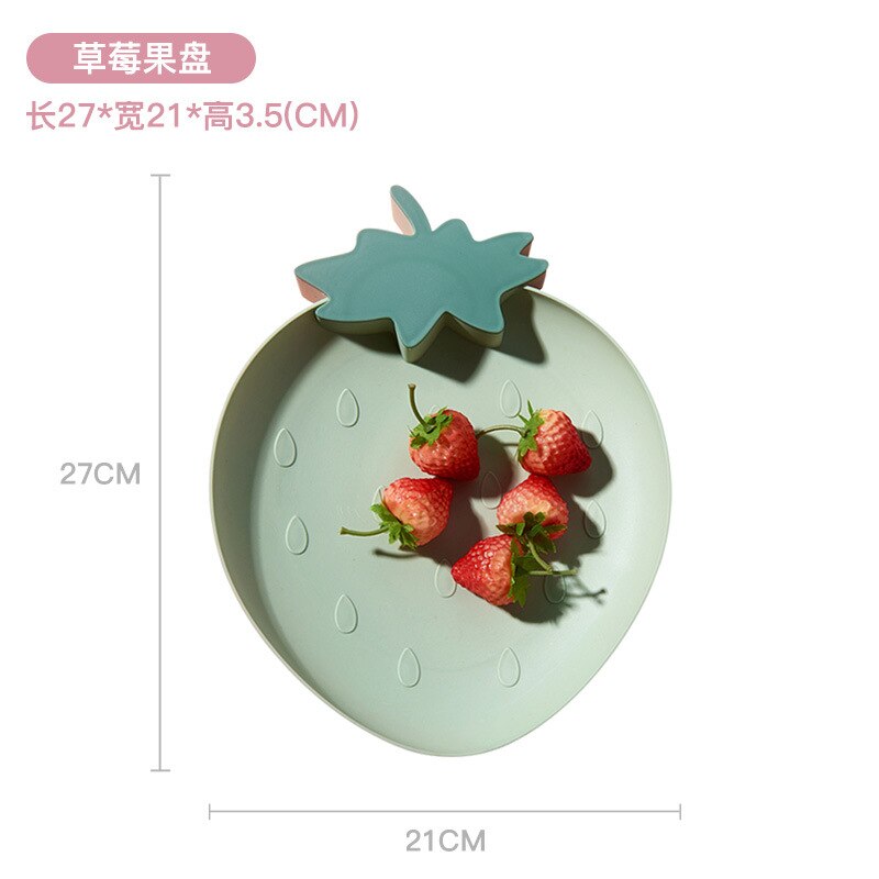 Plastic Snack Bowl Strawberry Banana Shape Fruit Food Tray Candy Snack Cute Plate Dish Kitchen Storage Desktop Fruit Bowl Home