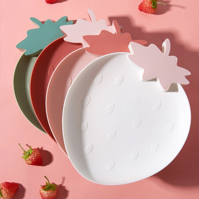 Plastic Snack Bowl Strawberry Banana Shape Fruit Food Tray Candy Snack Cute Plate Dish Kitchen Storage Desktop Fruit Bowl Home