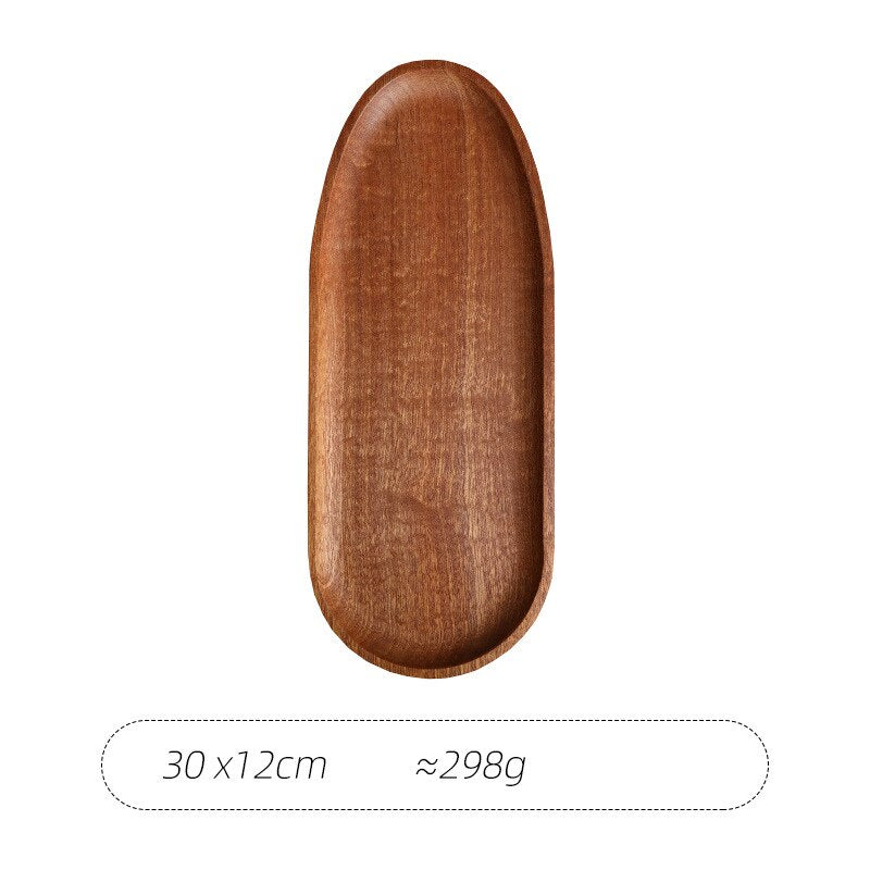 Whole Wood lovesickness Wood Irregular Oval Solid Wood Pan Plate Fruit Dishes Saucer Tea Tray Dessert Dinner Plate Tableware 1PC