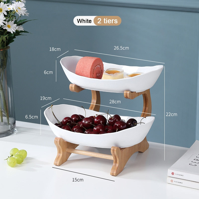 Living Room Home 1/2/3 Tiers Plastic Fruit Plate Snack Plate Creative Modern Dried Fruit Fruit Basket Plastic Dish Candy Dish