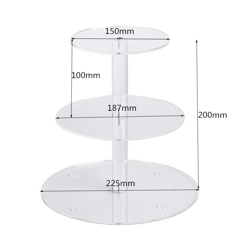 3/4/5/6 Tiers Acrylic Wedding Cake Stand Crystal Cup Cake Display Shelf Cupcake Holder Plate Birthday Party Decoration Stands