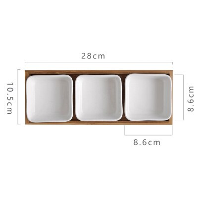 Creative Ceramic Bamboo Dry Fruit Dessert Tray Multi Grid Plate Home Snack Storage Tray Candy Dried Fruit Foods Dessert Tea Dish