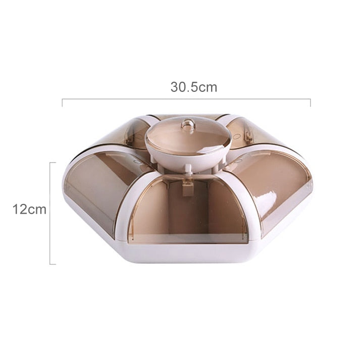 Lotus Shape Candy Snack Nut Box Living Room Fruit Plate Tray Transparent Press Food Storage Case Dried Fruit Storage Organizer