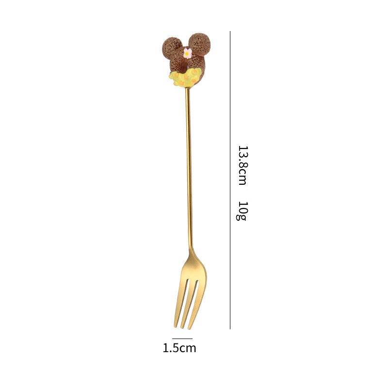 Donut Lollipop Fork Spoon Stainless Steel Cake Dessert Food Fruit Forks Coffee Stirring Spoon Kid Cutlery Dinnerware Accessories