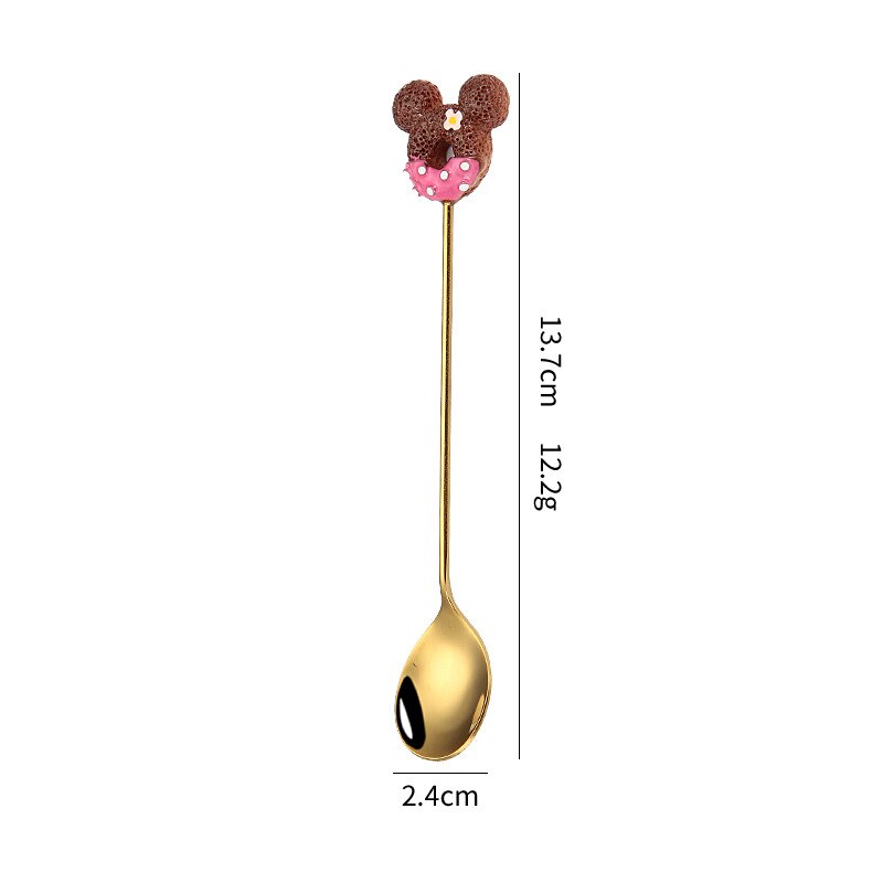 Donut Lollipop Fork Spoon Stainless Steel Cake Dessert Food Fruit Forks Coffee Stirring Spoon Kid Cutlery Dinnerware Accessories