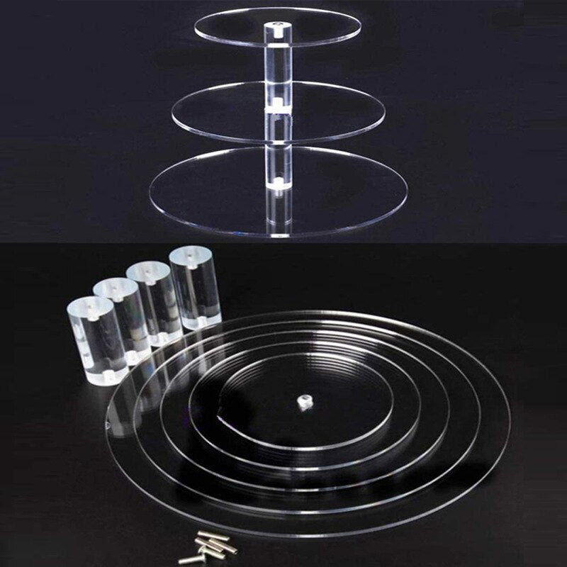 3/4/5/6 Tiers Acrylic Wedding Cake Stand Crystal Cup Cake Display Shelf Cupcake Holder Plate Birthday Party Decoration Stands