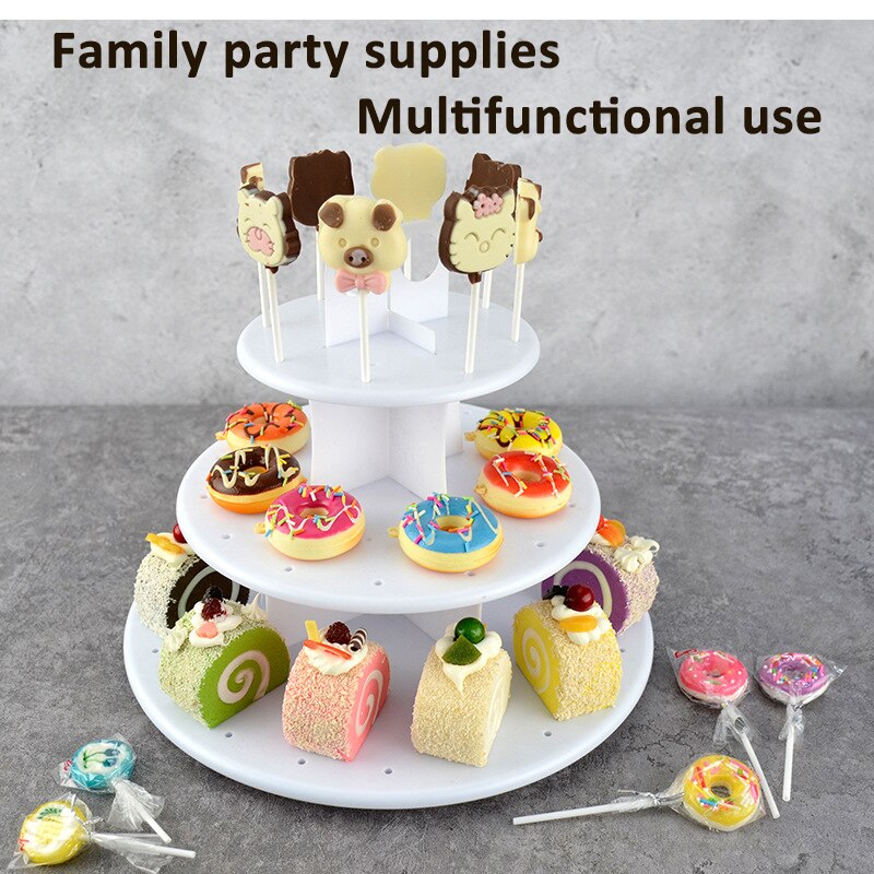 3-Layer Cake Stand 42 Holes Lollipop Stand Display Holder Bases Shelf DIY Baking Tools Cake Kitchen Gadgets for Birthday Party