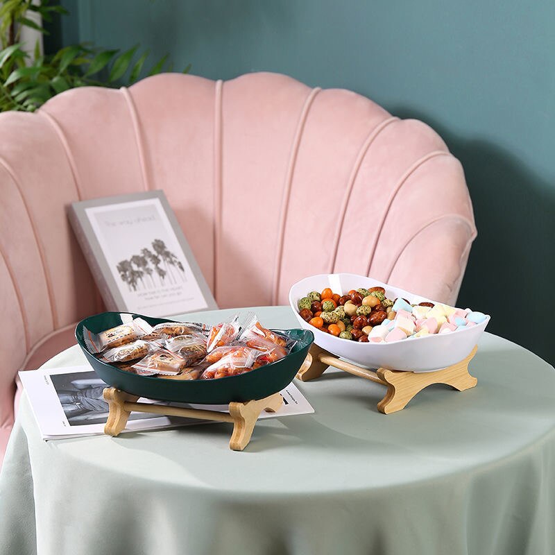 Living Room Home Plastic Fruit Plate Snack Plate Creative Ring Dish Jewelry Tray Party Wedding Cake Desserts Decorative Dish