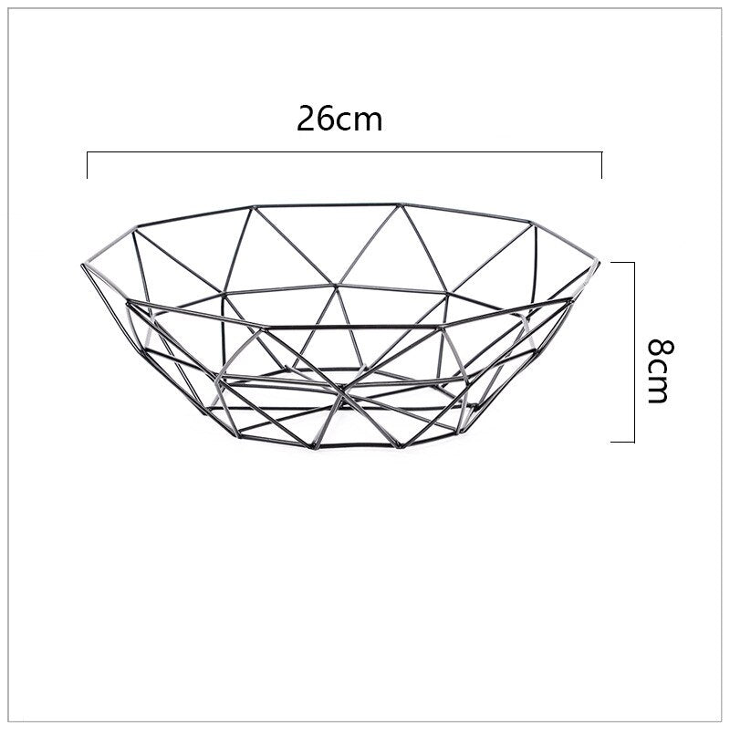 Kitchen Basket Container Bowl Metal Wire Basket Kitchen Drain Rack Fruit Vegetable Storage Holder Snack Tray Storage Bowl