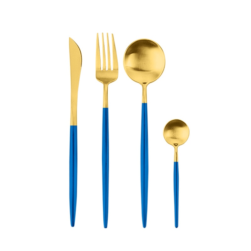 Gold Stainless Steel Dinnerware Set 24pcs Restaurant Tableware Knife Fork Spoon Flatware Set Dishwasher Safe Cutlery Sets